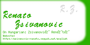 renato zsivanovic business card